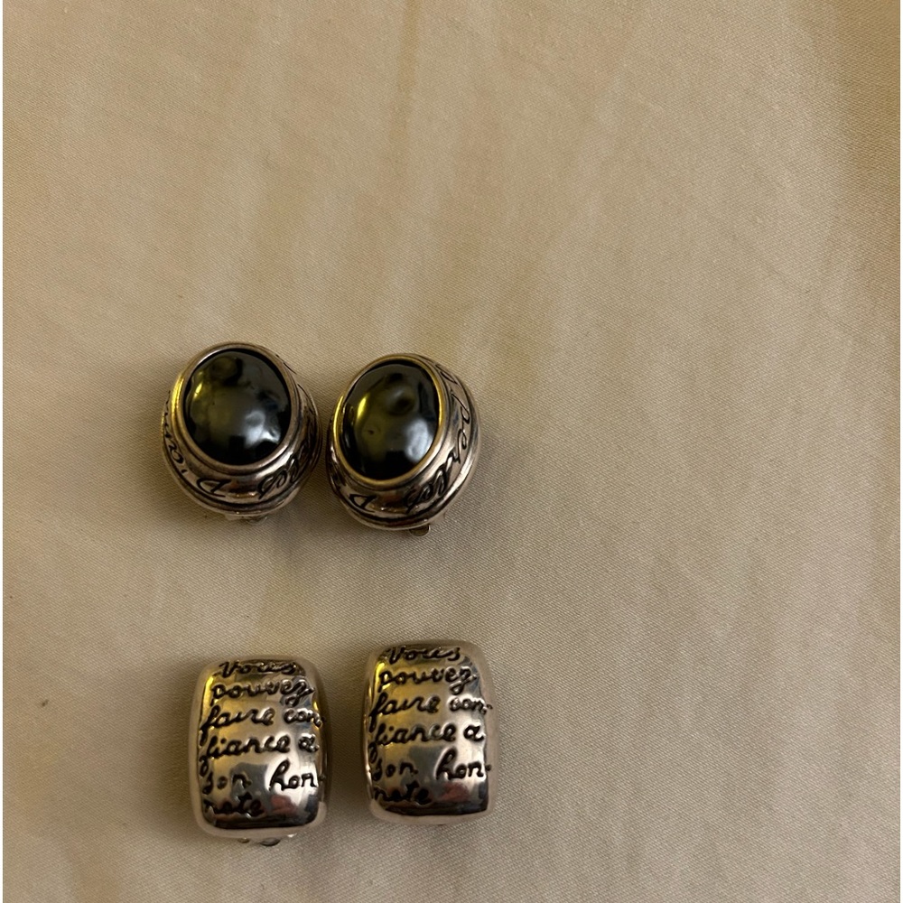Carolee sterling silver clip earrings